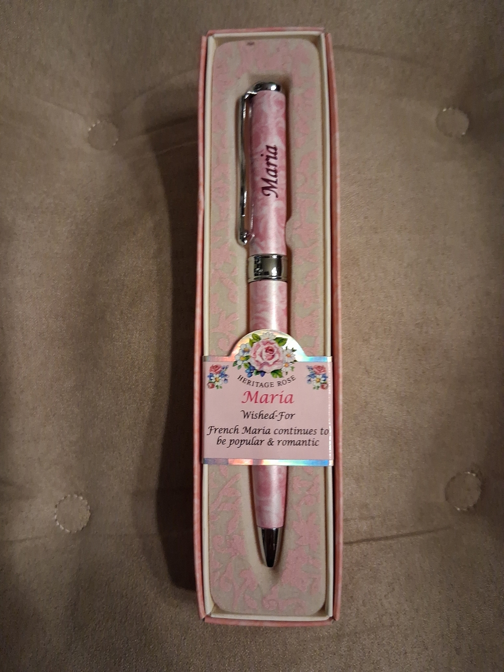 Maria-Chantal Boxed Heritage Rose Ink Pen In Gift Box NIB